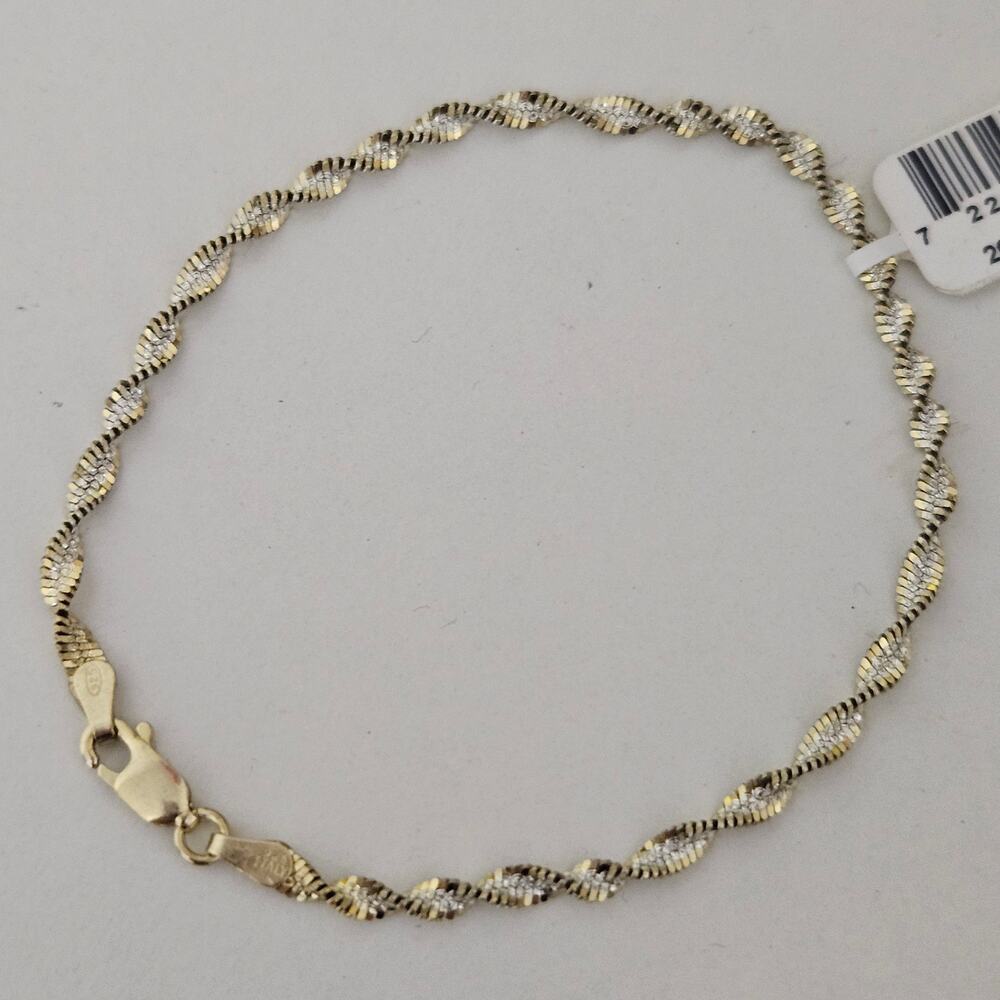 PB Sterling Silver 18K Gold Overlay Butterfly Bracelet 7.25" Sparkle Chain NWT